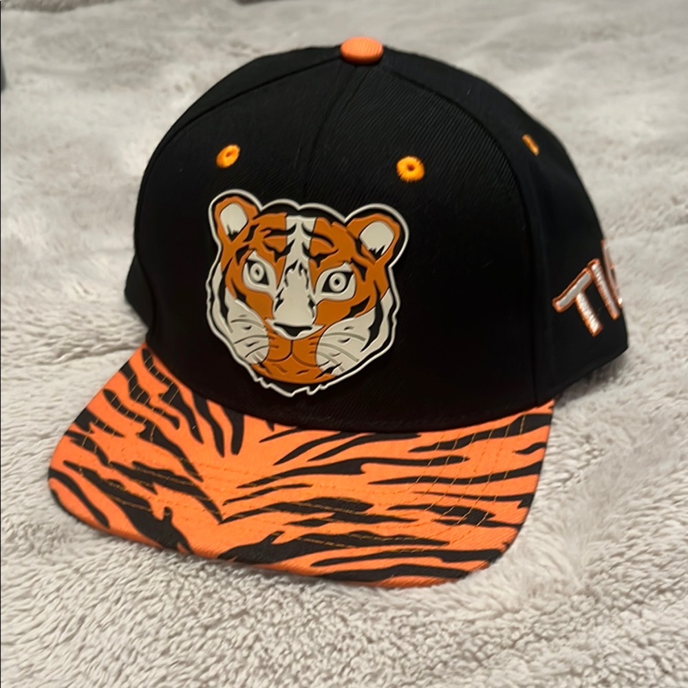 Tiger Themed Kids Cap - Black and Orange